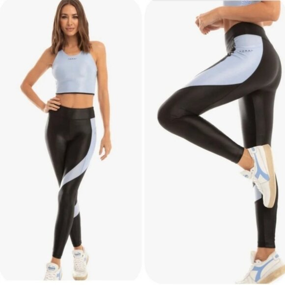 NWT Koral Pista Infinity High Rise Leggings Black/Bel Air
